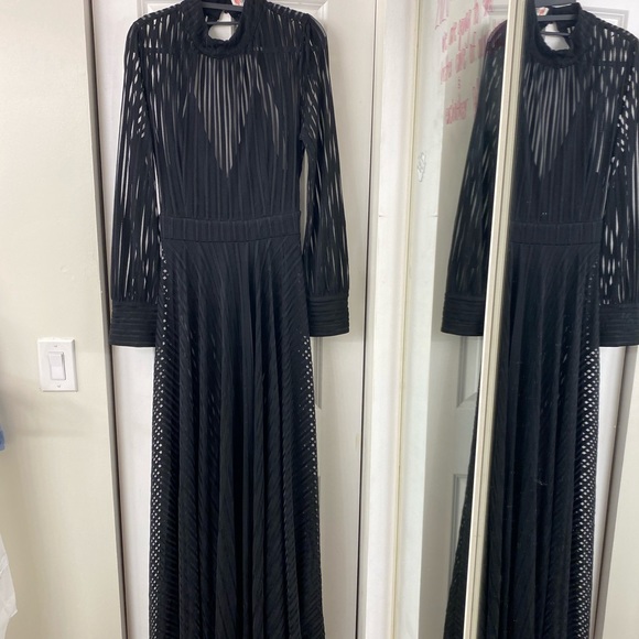Dresses & Skirts - Long sleeve open back see thru dress- new